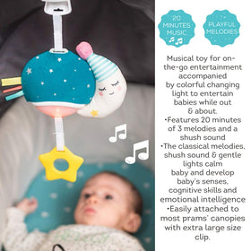 Taf Toys Musical Mini Moon folds compactly for easy carry.
