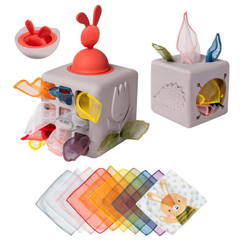Taf Toys tissue box toy bunny pop for cause-and-effect discovery