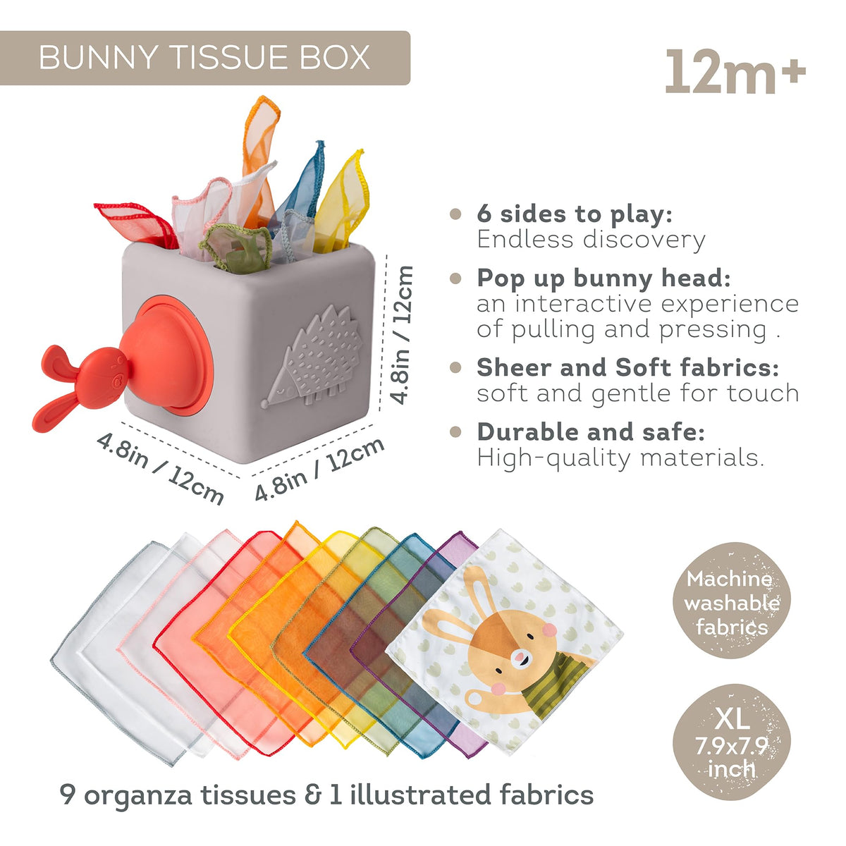 Taf Toys tissue box toy fabric base for organized storage