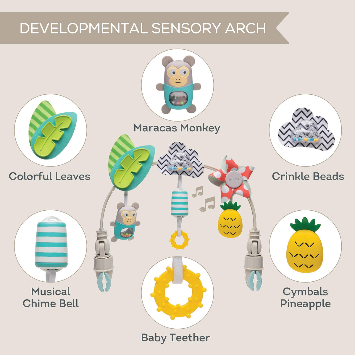 Taf Toys Tropical Arch baby crib toy attachment for soothing playtime