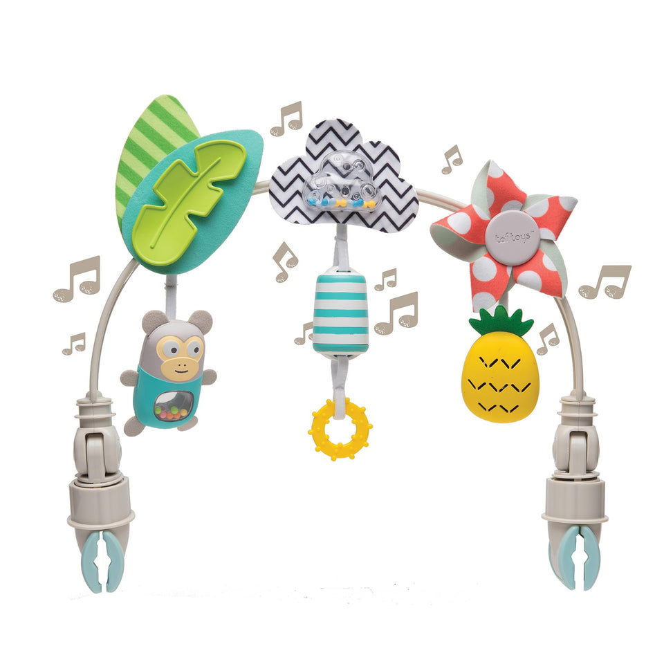 Taf Toys Tropical Arch clip-on arch for car seats improves on-the-go play