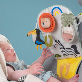 Taf Toys baby-safe mirror promotes visual tracking and self-awareness during rides