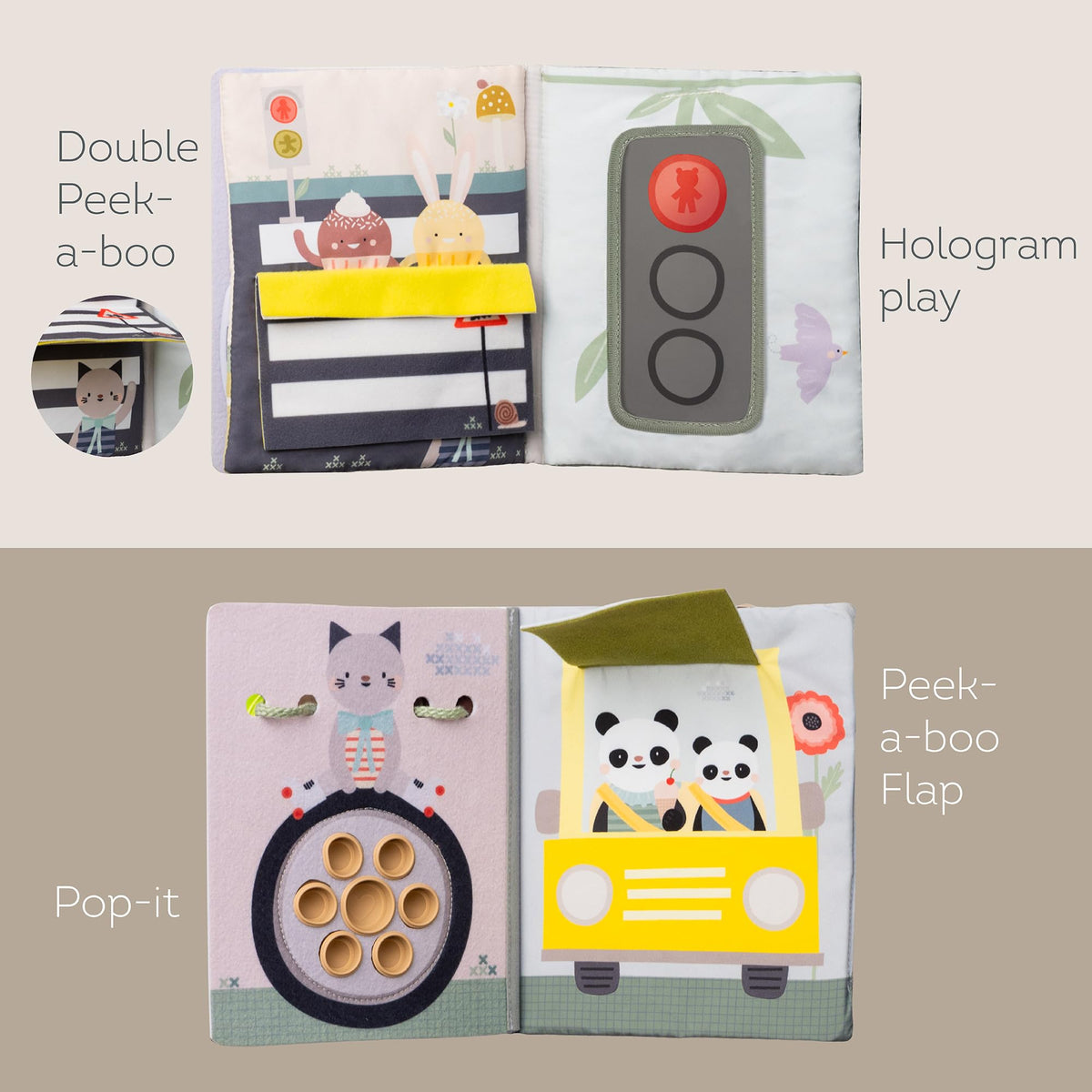 Taf Toys crinkle-pages textured pages add auditory interest