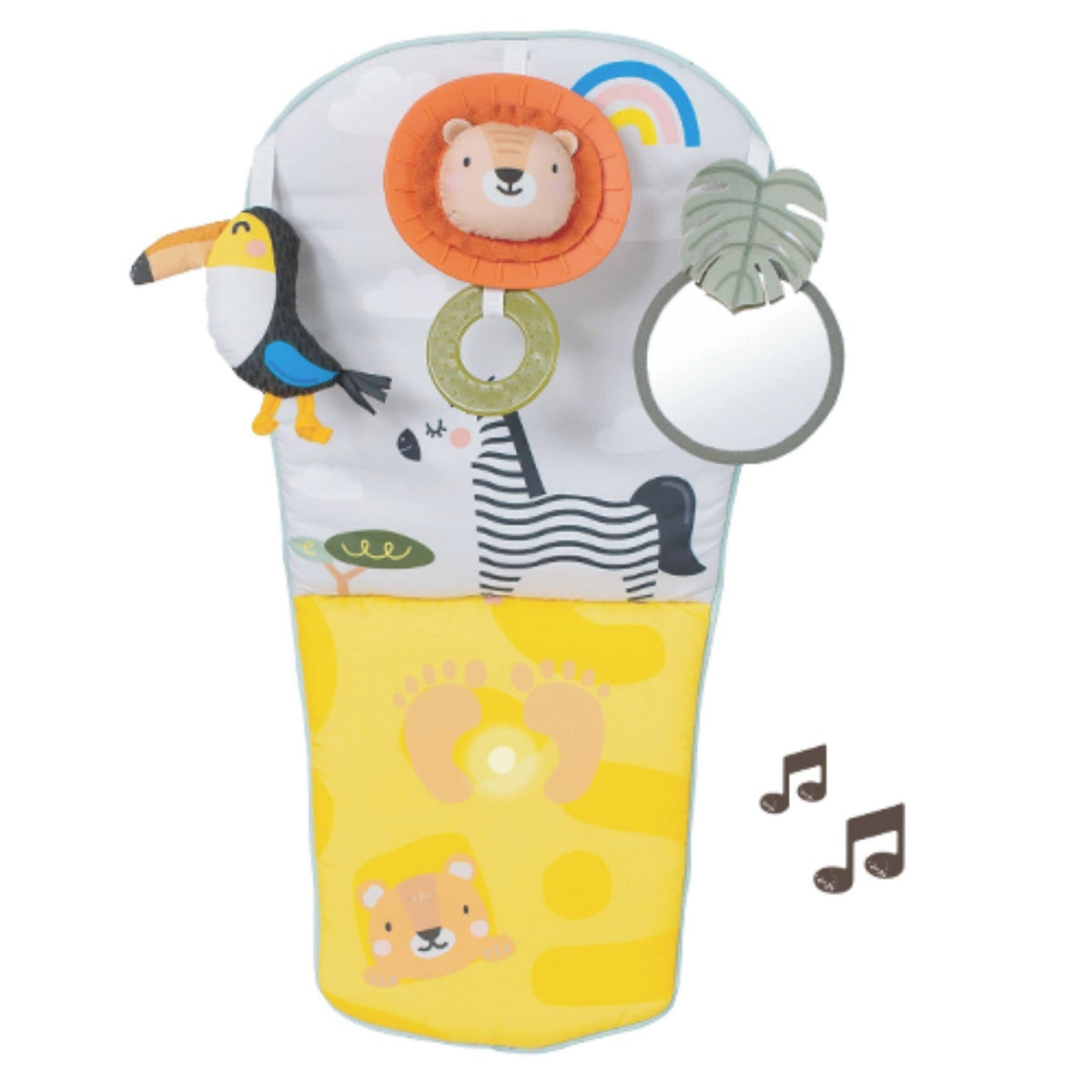 Taf Toys mane teether on a soft ring eases teething while traveling