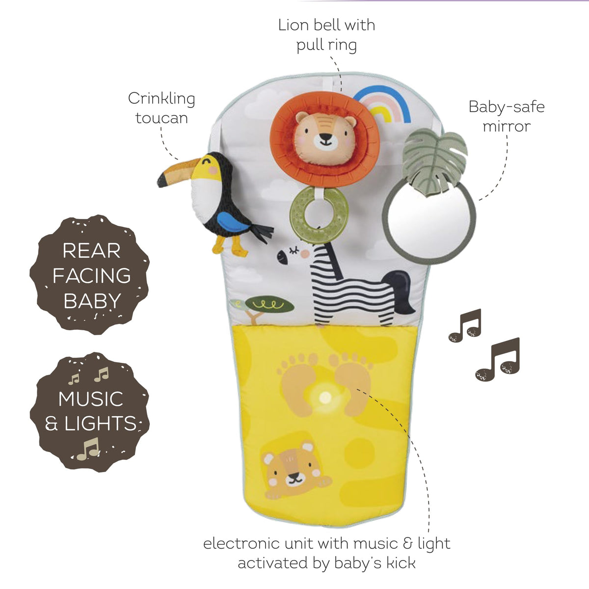Taf Toys Tuki the Toucan teether provides safe chewability for little travelers