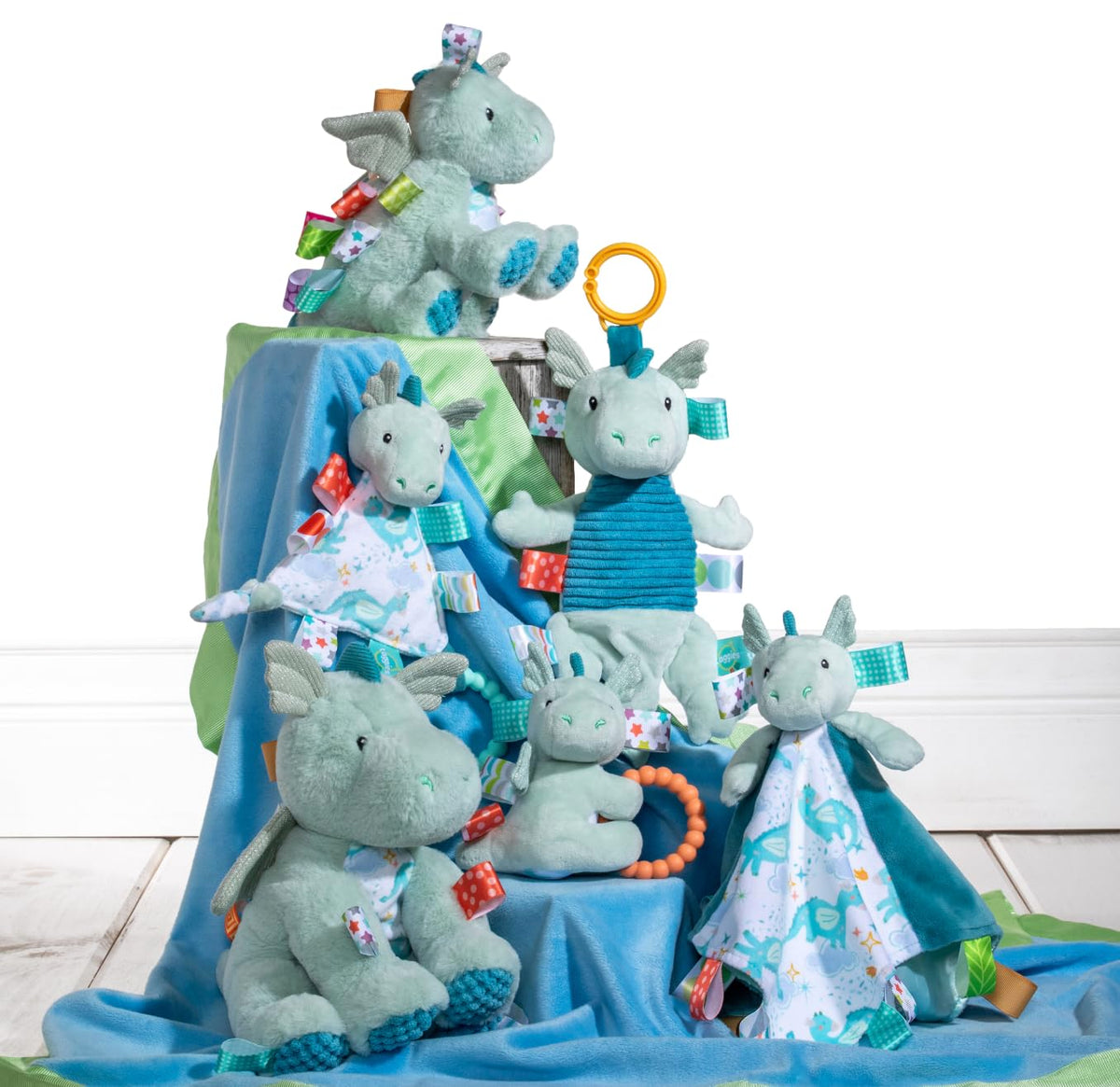 Premium Taggies Signature Collection makes a thoughtful baby gift for soothing play.
