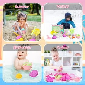 Tagitary sand shovel and rake help kids dig, smooth, and build sand structures.