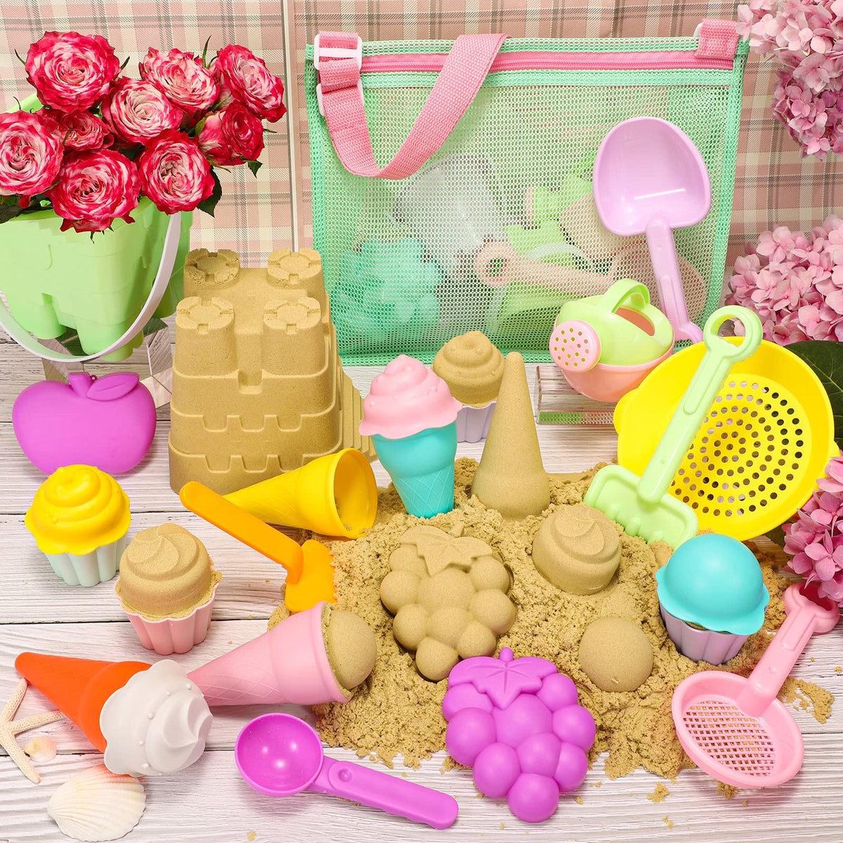 Tagitary sand tools with sifter promote hands-on exploration and fine motor skills.
