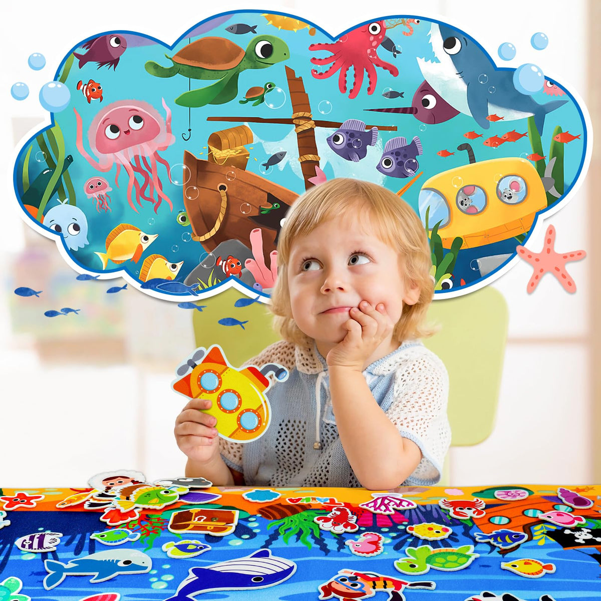 Taika Seahorse felt piece supports early vocabulary through play.