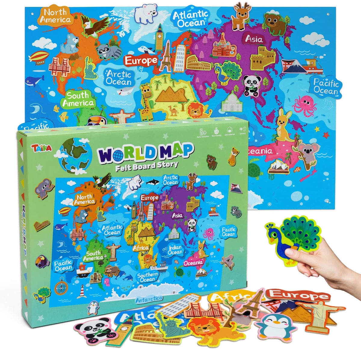 Taika World Felt Set gift box and easy carry packaging
