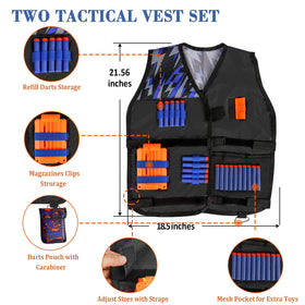 Taiker Nerf Vest Kit back view with adjustable straps for a comfortable fit