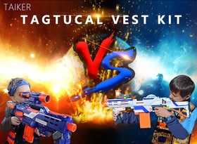 Taiker Nerf Vest Kit kids in action-ready setup