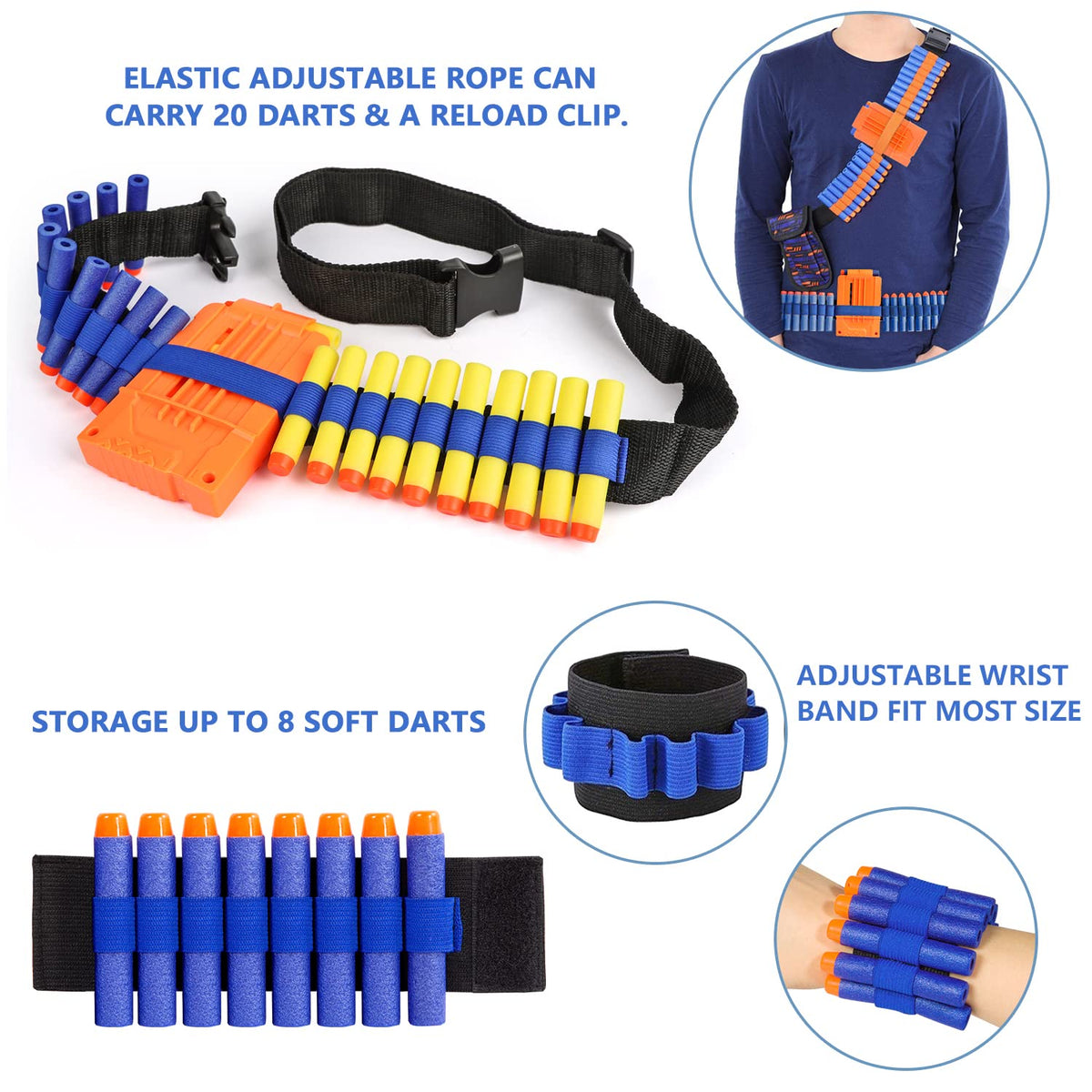 Taiker Nerf Vest Kit darts belt and pockets for ammo storage