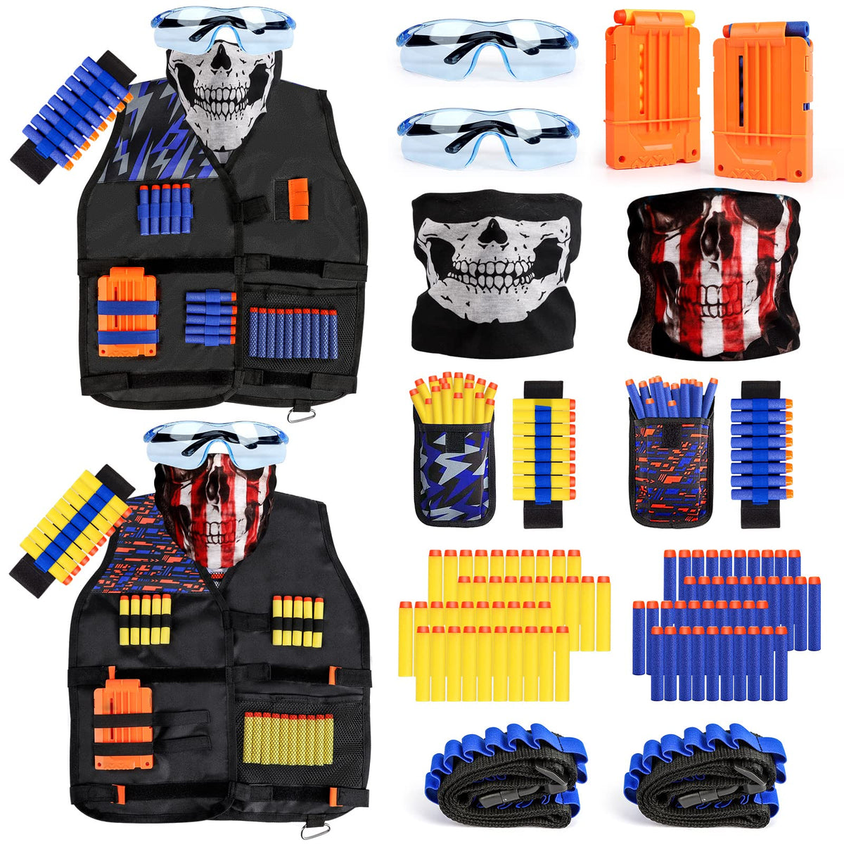 Taiker Nerf Vest Kit front view with dual vests for team play