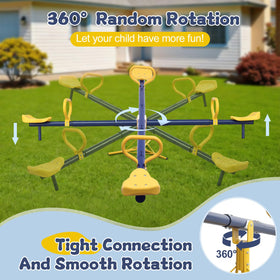 TAILERNRUYE seesaw provides secure grip with kid-sized safety handles.