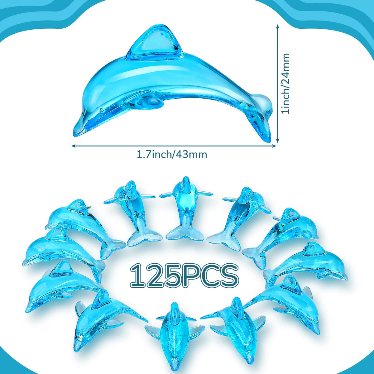 Taiyin blue dolphin acrylic cake toppers enhance sea-themed celebrations with crystal-clear, glass-like shine.