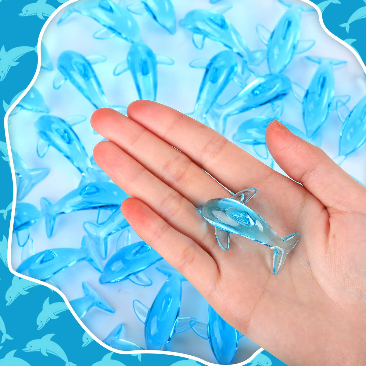Taiyin dolphin cupcake decorations provide two-inch figures that are sturdy and reusable for parties.