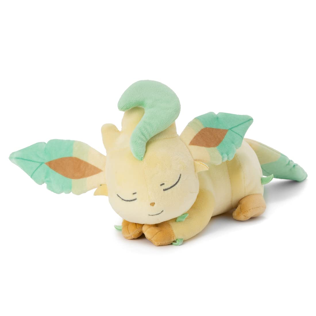 TAKARA TOMY Arts Pokemon Suyayuya Leafeon plush front view for cozy display and cuddling