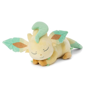 TAKARA TOMY Arts Pokemon Suyayuya Leafeon plush front view for cozy display and cuddling