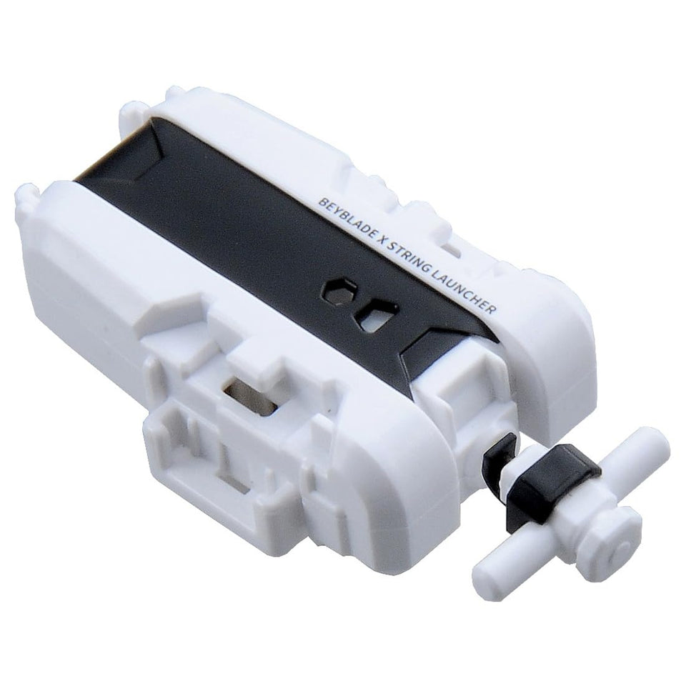 TAKARA TOMY Beyblade X BX-28 white string launcher, front view for quick launches.
