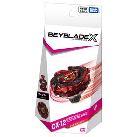 Takara Tomy Beyblade X Phoenix Flare contents layout with blade, ratchet, and bit