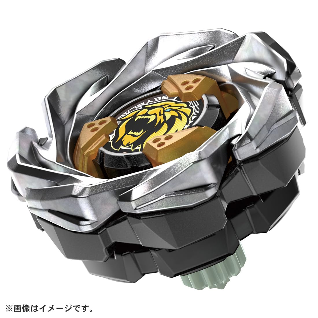 TAKARA TOMY Beyblade X Leoncrest side profile shows balanced perimeter weight