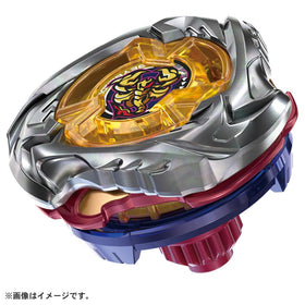Takara Tomy Beyblade X UX-14 Scorpio Spear front attack pose showcases its aggressive profile.
