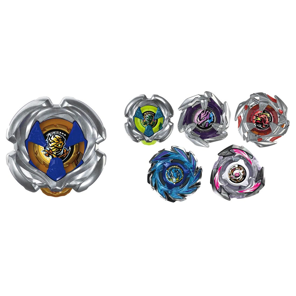 Takara Tomy Beyblade X UX-18 random booster collection shows six blades for battles