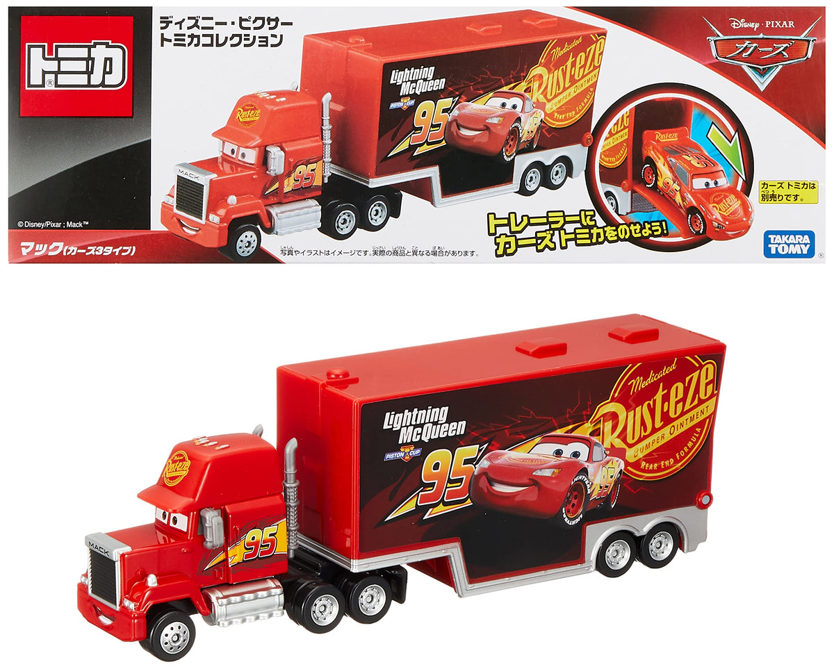 TAKARA TOMY Mack Disney Pixar Tomica – front view for easy display and tactile play.