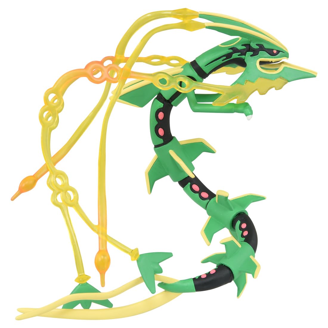 TAKARA TOMY Mega Rayquaza chest detail: faithful color cues