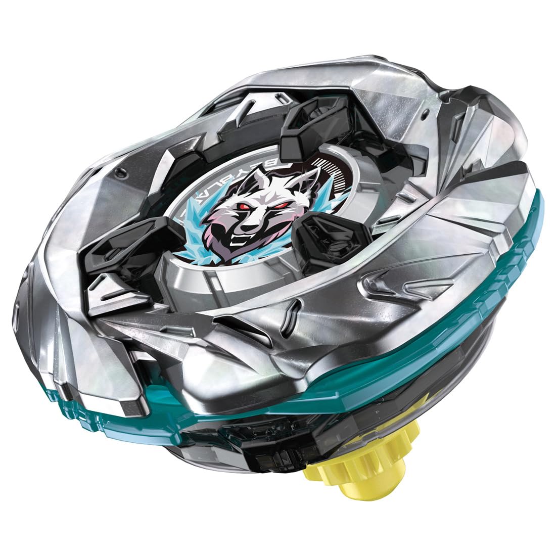 Takara Tomy Silver Wolf UX-08 front view showing precision design for fast spins.