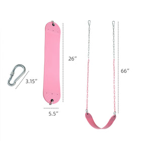 Take Me Away 66-inch chains with pink plastisol coating for pinch-free use