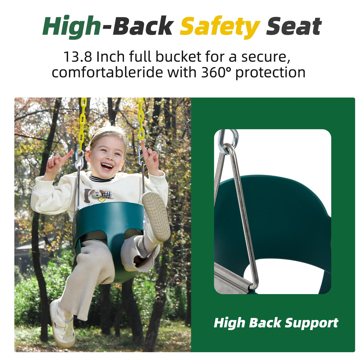 Take Me Away high-back bucket seat provides ergonomic support for growing toddlers.