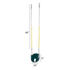 Take Me Away fully assembled toddler swing ready to hang on any frame.