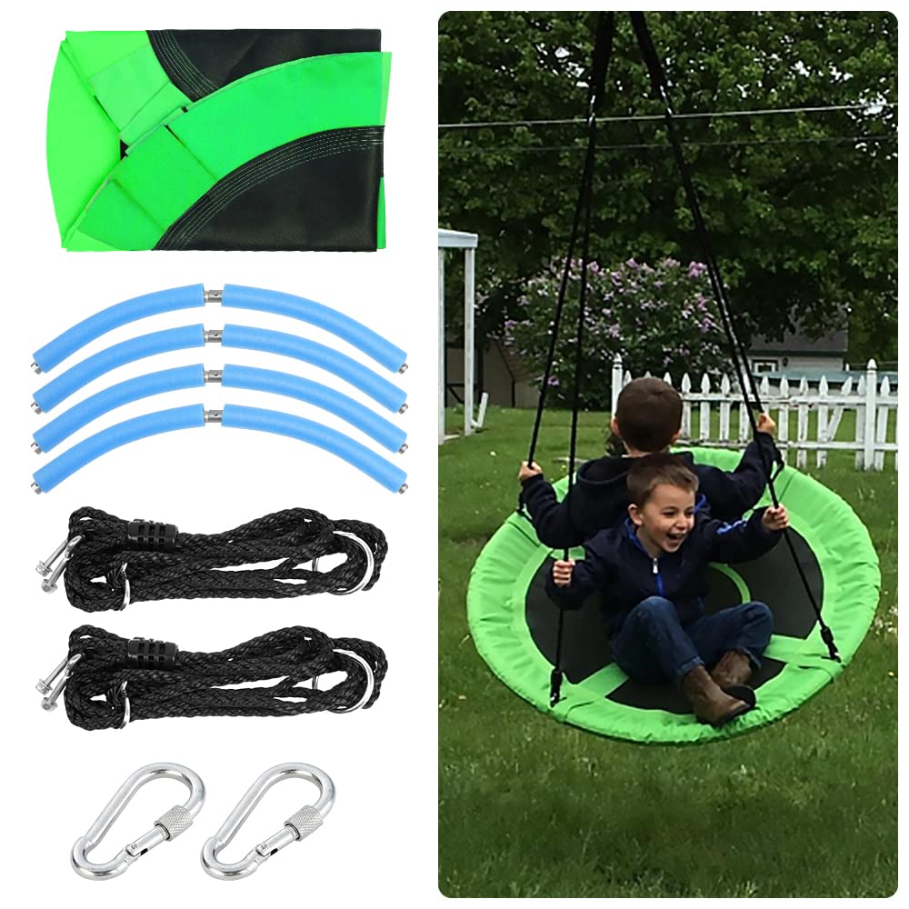 Take Me Away Saucer Tree Swing with kids playing together on a sturdy round seat