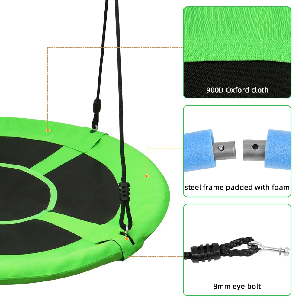 Take Me Away Saucer Tree Swing padded tubes cushion young riders during play