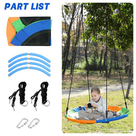 Take Me Away saucer tree swing seat for kids, padded tubes enhance child comfort and safety