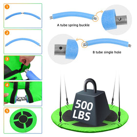 Take Me Away Saucer Tree Swing steel frame offers durable outdoor support