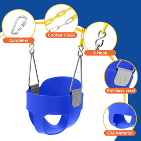 Take Me Away toddler swing coated chains for smooth, rust-resistant hanging
