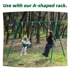 Take Me Away toddler swing adapts to porches and swingsets.