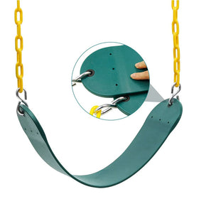 Take Me Away yellow-coated chain adds comfort and safety during play.