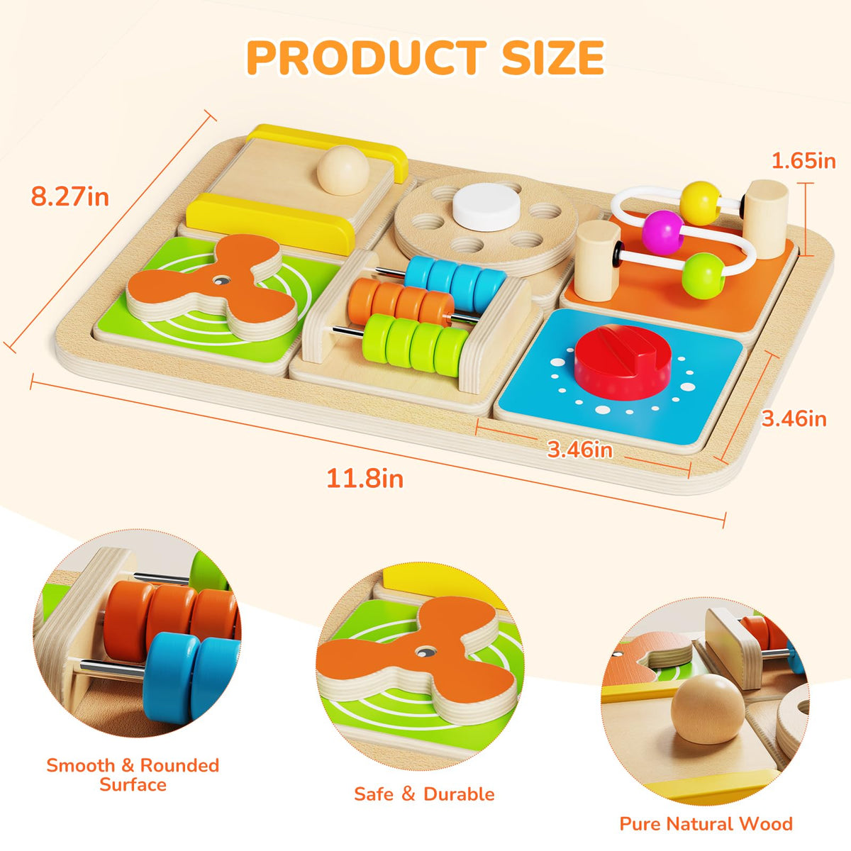 Takeeyce Busy Board abacus—helps introduce counting basics.