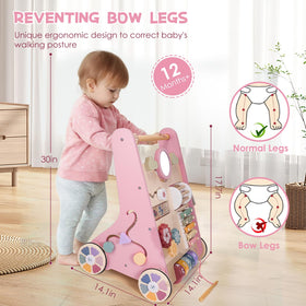 Takeeyce push and pull walker doubles as a learning activity center.