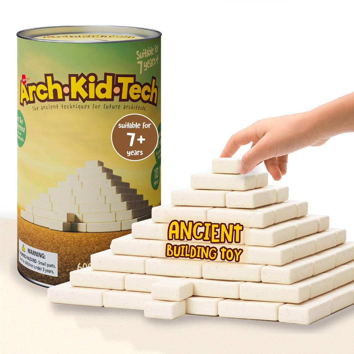Taksa Toys Ancient Pyramid assembly blocks shown for hands-on learning.