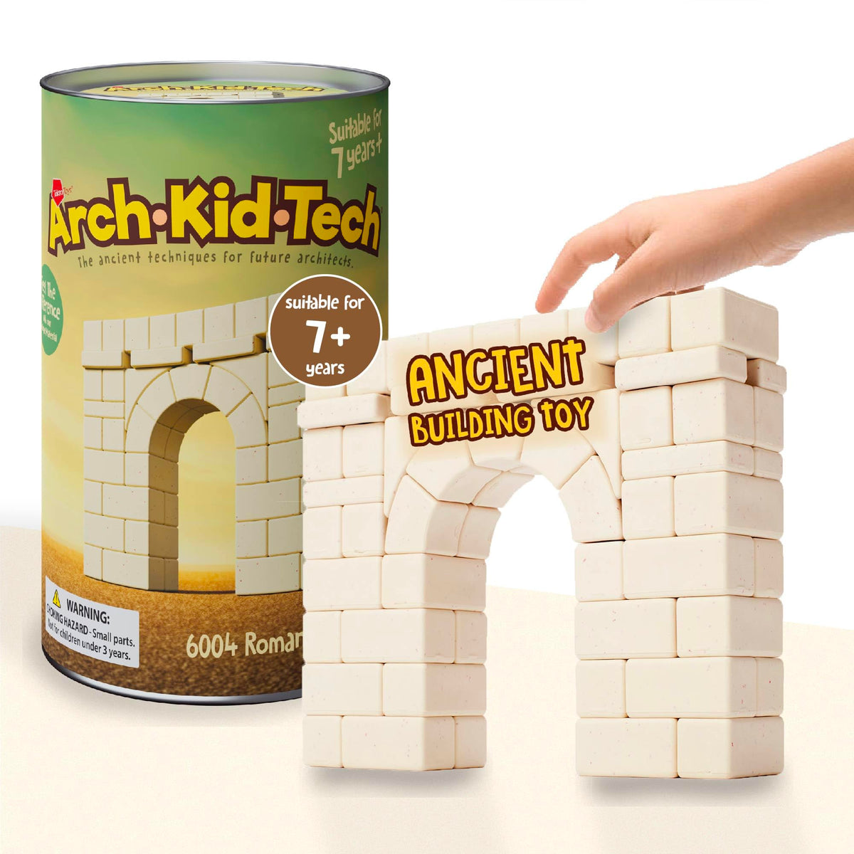Taksa Toys ArchKidTech Roman Arch blocks for hands-on STEM play and architectural exploration.