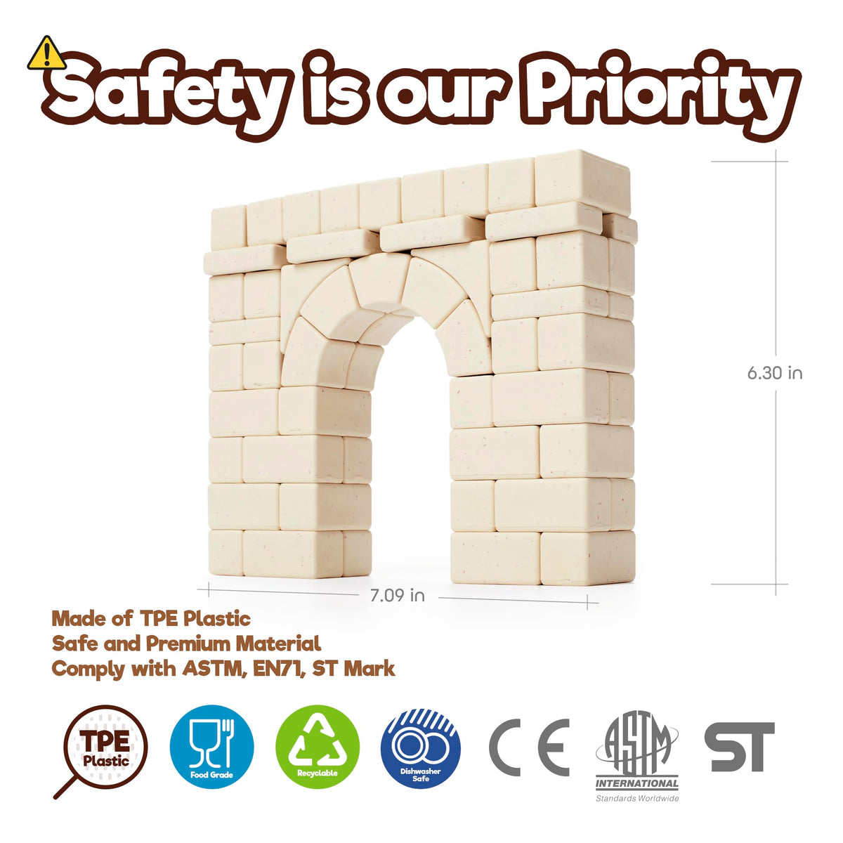 Taksa Toys sensory stem play arch offers engaging learning through tactile blocks.