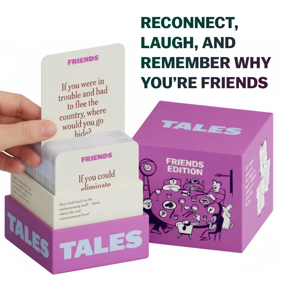 TALES deck on table during dinner, easy prompts to start stories.