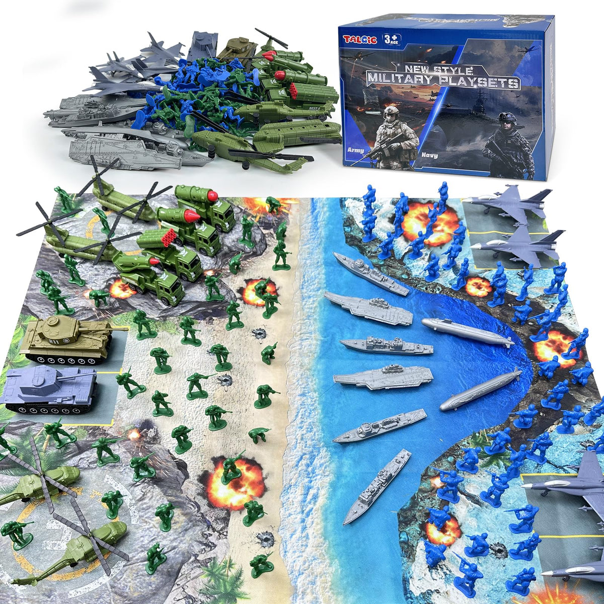TALGIC Army Men Playset 80 figures for imaginative battles and cooperative play