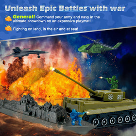 TALGIC Army Men Playset battle mat enables expansive battlefield setups