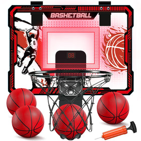 TALGIC indoor-door hoop with LED glow for kid-friendly scoring sessions